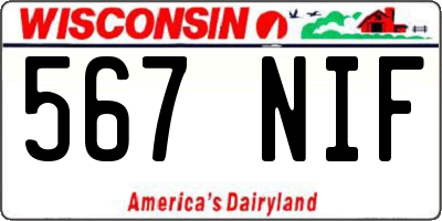 WI license plate 567NIF