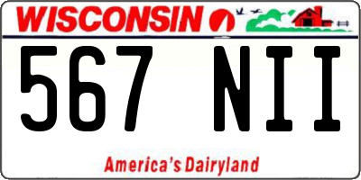 WI license plate 567NII