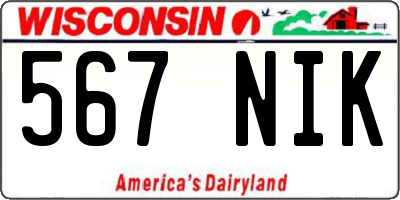 WI license plate 567NIK