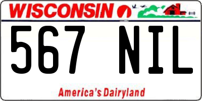 WI license plate 567NIL