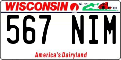 WI license plate 567NIM