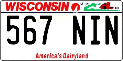 WI license plate 567NIN