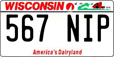 WI license plate 567NIP