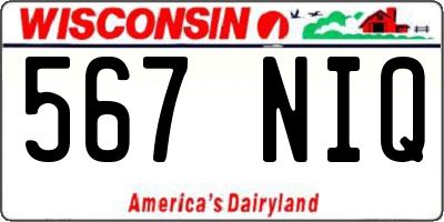 WI license plate 567NIQ