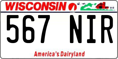 WI license plate 567NIR