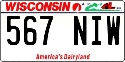 WI license plate 567NIW
