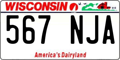 WI license plate 567NJA