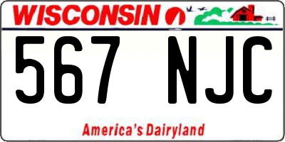 WI license plate 567NJC