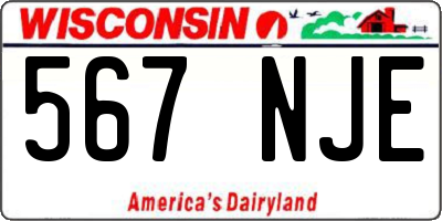 WI license plate 567NJE