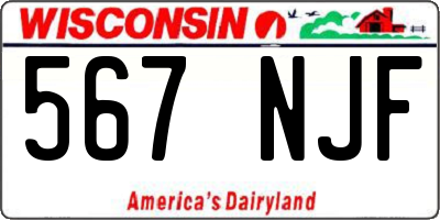 WI license plate 567NJF
