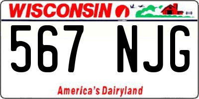 WI license plate 567NJG