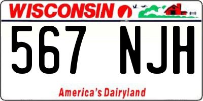 WI license plate 567NJH