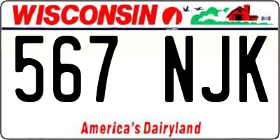 WI license plate 567NJK