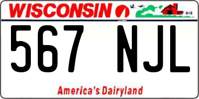 WI license plate 567NJL