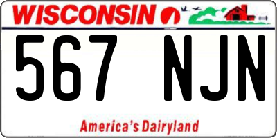 WI license plate 567NJN