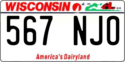 WI license plate 567NJO