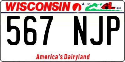WI license plate 567NJP