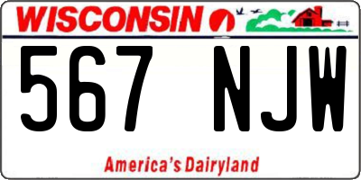 WI license plate 567NJW