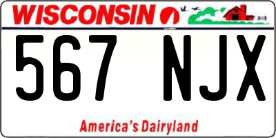 WI license plate 567NJX