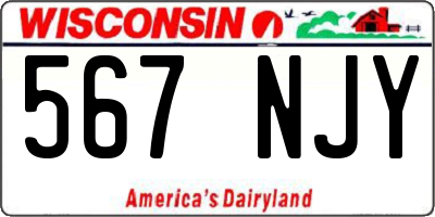 WI license plate 567NJY