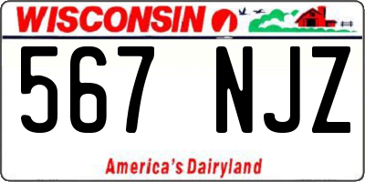 WI license plate 567NJZ