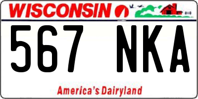 WI license plate 567NKA