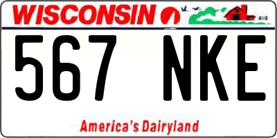 WI license plate 567NKE