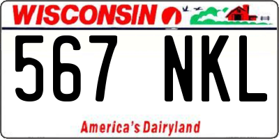 WI license plate 567NKL
