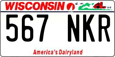 WI license plate 567NKR