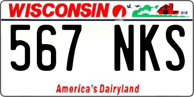 WI license plate 567NKS