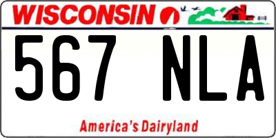WI license plate 567NLA