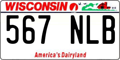 WI license plate 567NLB