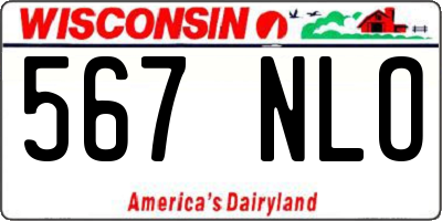 WI license plate 567NLO