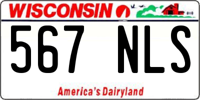 WI license plate 567NLS