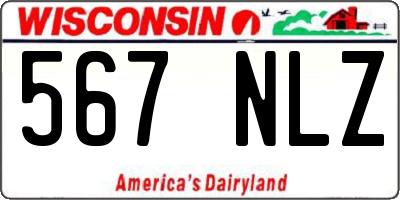 WI license plate 567NLZ