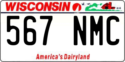 WI license plate 567NMC