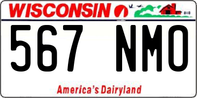 WI license plate 567NMO