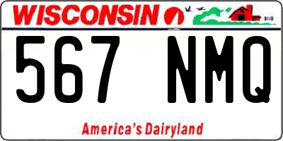 WI license plate 567NMQ