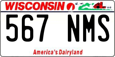 WI license plate 567NMS