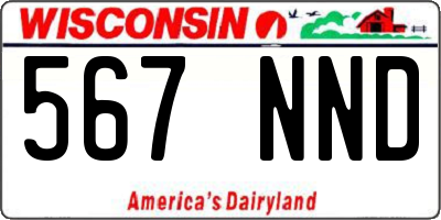 WI license plate 567NND