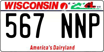 WI license plate 567NNP