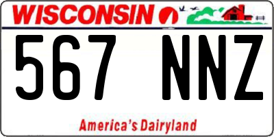 WI license plate 567NNZ