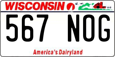 WI license plate 567NOG