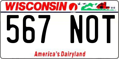 WI license plate 567NOT