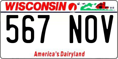 WI license plate 567NOV