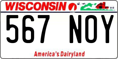 WI license plate 567NOY