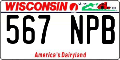 WI license plate 567NPB