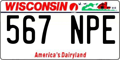 WI license plate 567NPE
