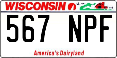 WI license plate 567NPF