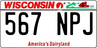 WI license plate 567NPJ